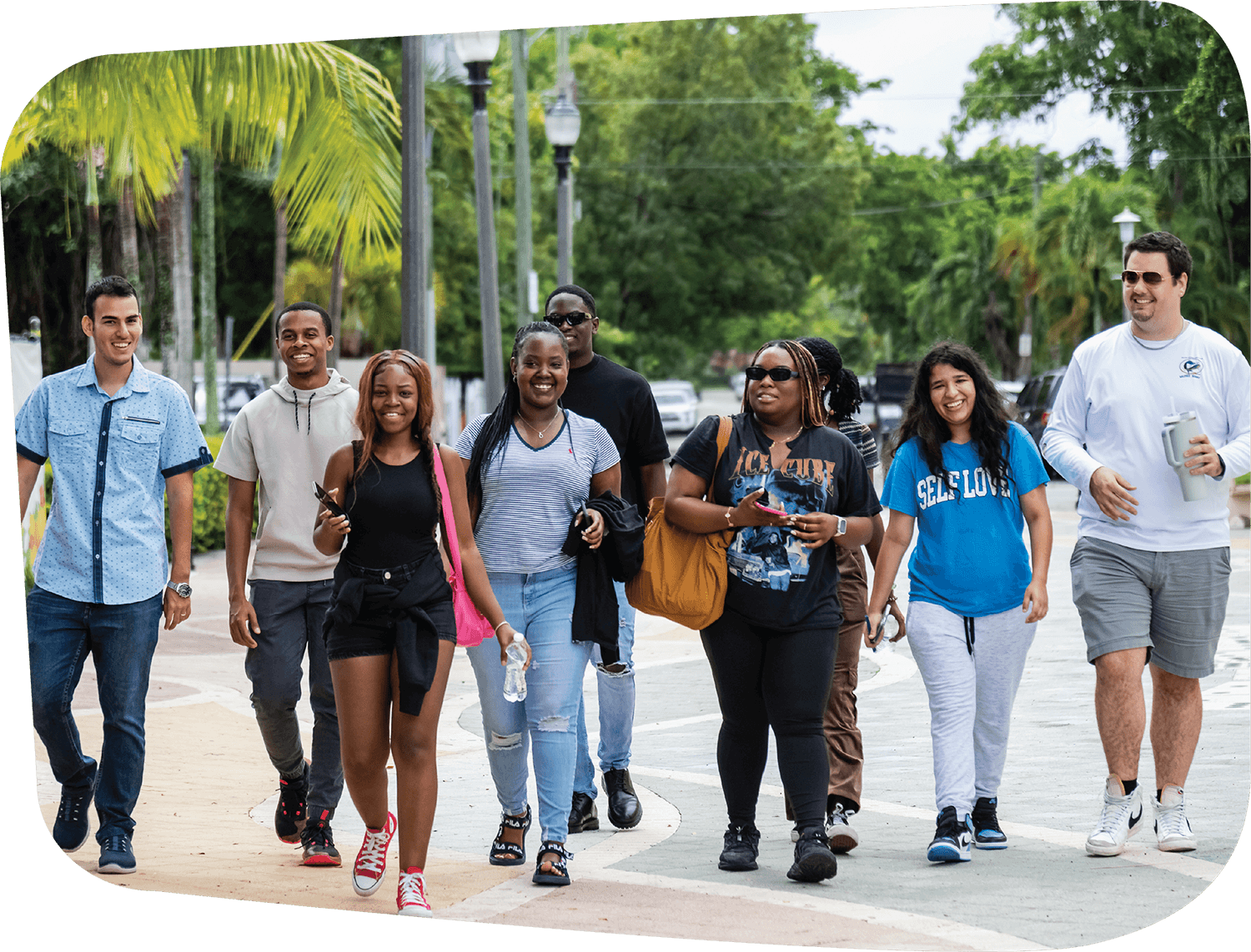 Students walking in Miami